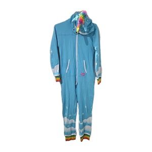 Rainbow Unicorn Tipsy Elves One Piece Pajama Cosplay Sz Med Gay Pride